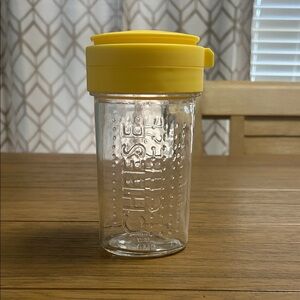 Yellow Lid Glass Cheese Shaker